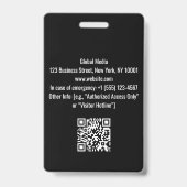 Aangepaste rode en zwarte mediapass | Pers-ID Badge (Achterkant)