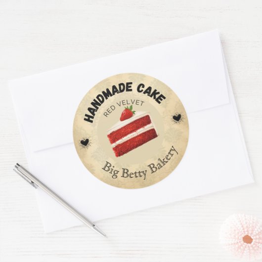 Aangepaste rode fluwelen taart labels | Gepersonal (Envelop)
