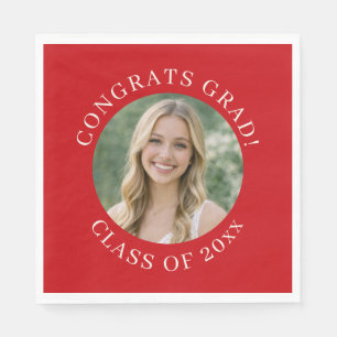 Aangepaste rode foto afstudeercongrats afstudeerfe servet
