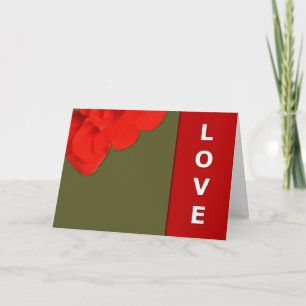 Aangepaste rode geranium bloem, Liefde Rood en Gro Kaart