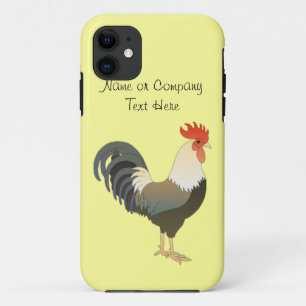 Aangepaste Rode Haan Boerderij Dier geel iPhone 11 Hoesje