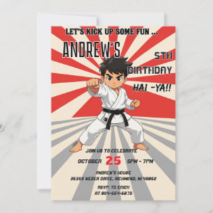 Aangepaste rode karate Martial Arts verjaardagsfee Kaart