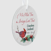 Aangepaste Rode Kardinaal Memorial Keepsake Ornament (voorkant)