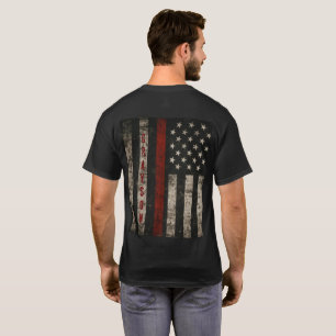 Aangepaste rode lijn vlag T-shirt