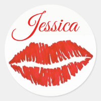 Aangepaste rode lips lipstick Kiss Print Love