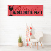 Aangepaste rode martinematige bachelorette banner (Insitu)