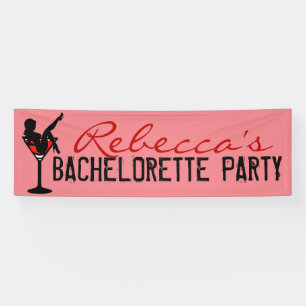 Aangepaste rode martinematige bachelorette banner