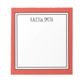 Aangepaste rode Oranje witte bewerkbare kleur Notitieblok (Voorkant)