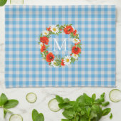 Aangepaste rode papavers Witte Gele Dagen Wreate Theedoek (Gevouwen)