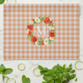 Aangepaste rode papavers Witte Gele Dagen Wreate Theedoek (Gevouwen)