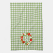 Aangepaste rode papavers Witte Gele Dagen Wreate Theedoek (Verticaal)