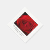 Aangepaste rode roos 40e robijnrode trouwdag servet (Hoek)