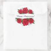 Aangepaste rode roos foto randen ronde sticker (Tas)