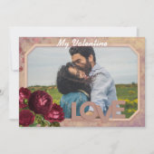 Aangepaste  rode rozen Valentijnsdag Feestdagenkaart (Voorkant)