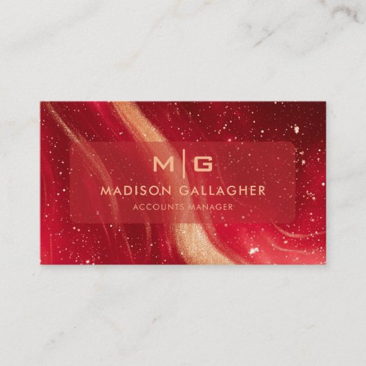 Aangepaste Rode Ruimte Cosmo Gradient Professional Visitekaartje (Voorkant)