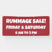 Aangepaste rode Rummage Sale Banner (Horizontaal)
