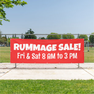 Aangepaste rode Rummage Sale Banner