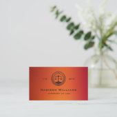 Aangepaste Rode Sinaasappel Roze Monogram Wet Kant Visitekaartje (Staand voorkant)