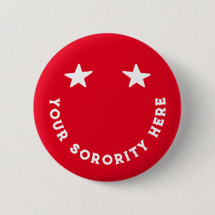 Aangepaste rode sorority Trendy Retro zijn gelukki Ronde Button 5,7 Cm