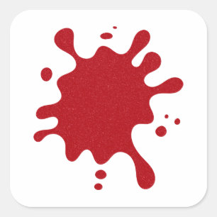 Aangepaste rode spat stickers – Bewerkbaar ontwerp