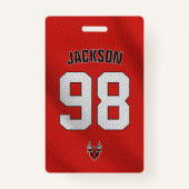 Aangepaste Rode Speler Team Roster Kaart Sport Bad Badge (Voorkant)