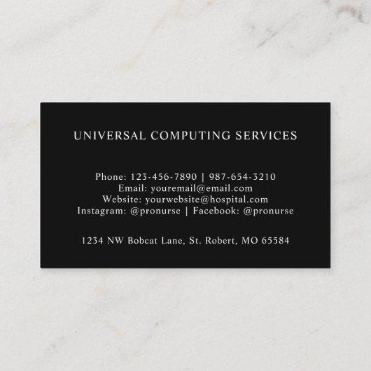 Aangepaste Rode Strepen Zwart Wit Polka Dot Monogr Visitekaartje (Achterkant)