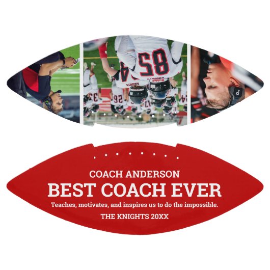 Aangepaste Rode Team Beste coach Ooit Fotocollage American Football (Panelen)