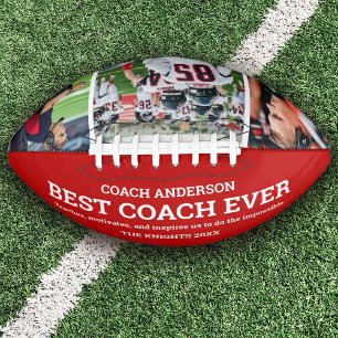 Aangepaste Rode Team Beste coach Ooit Fotocollage American Football