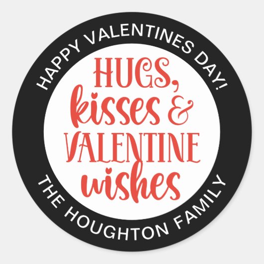 Aangepaste Rode Valentijn ticker Ronde Sticker (Voorkant)