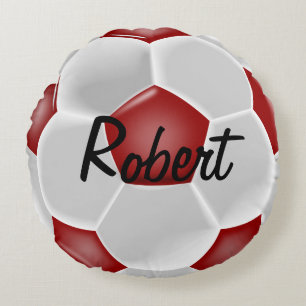 Aangepaste rode Voetbal rondreis Rond Kussen