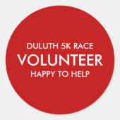 Aangepaste rode vrijwilliger ronde sticker (Voorkant)