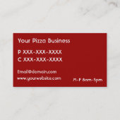 Aangepaste rode witte groene pizza visitekaartjes (Achterkant)