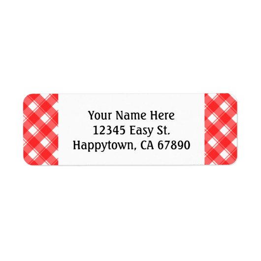 Aangepaste rode witte retro geplakte retour adresl etiket (Voorkant)