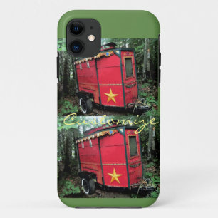 Aangepaste rode zigeuner kleine caravan Op caravan iPhone 11 Hoesje