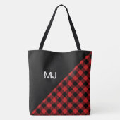 Aangepaste rode/zwarte buffelplaat draagtas (Achterkant)