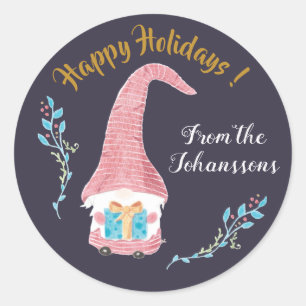 Aangepaste rode Zweedse gnome Holiday stickers