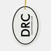 Aangepaste Roeiclub Keramisch Ornament (Voorkant)