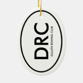 Aangepaste Roeiclub Keramisch Ornament (Achterkant)