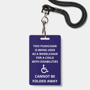 Aangepaste Rolstoel Buggy Kan Niet Worden Ingeklap Badge