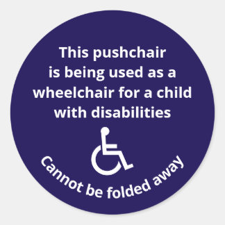 Aangepaste Rolstoel Buggy Kan Niet Worden Ingeklap Ronde Sticker