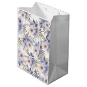 Aangepaste Romantische Violet Sage Botanische Flor Medium Cadeauzakje (Achterkant Gekanteld)