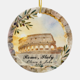 Aangepaste Rome Honeymoon- of vakantiesouvenir Keramisch Ornament