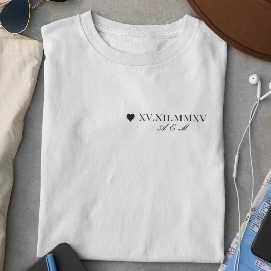 Aangepaste Romeinse nummerdatum Jubileum T-shirt