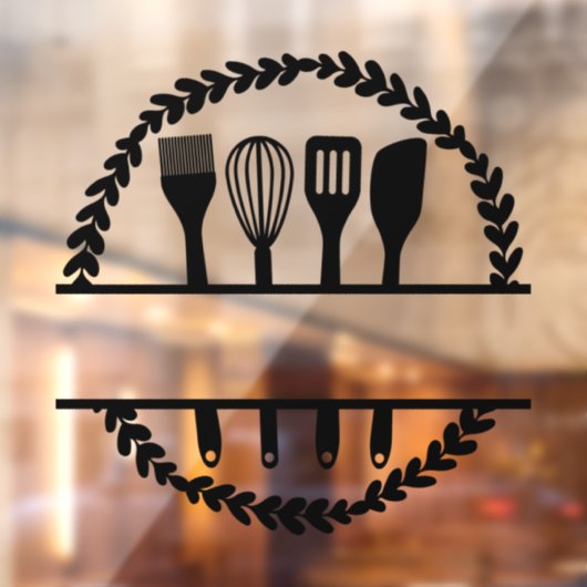 Aangepaste Ronde Blad Keuken Gespleten Frame Raamsticker (Vel 2)