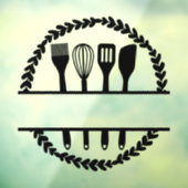 Aangepaste Ronde Blad Keuken Gespleten Frame Raamsticker (Vel 3)