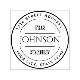 Aangepaste Ronde Familienaam Retouradres Zelfinktende Stempel