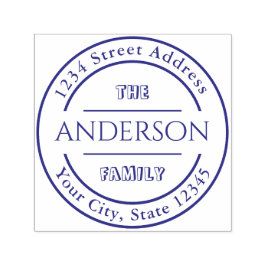 Aangepaste Ronde Familienaam Retouradres Zelfinktende Stempel