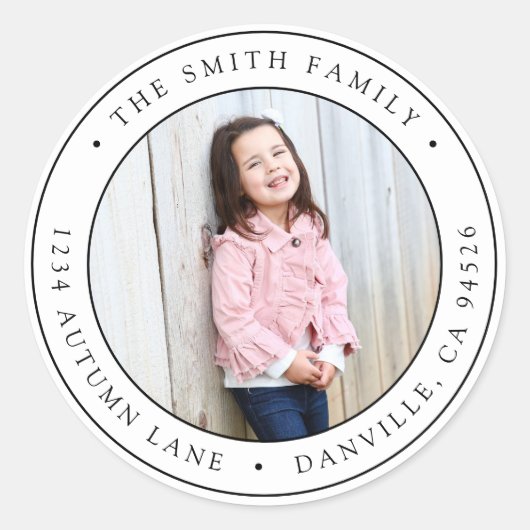 Aangepaste Ronde Foto Retouradres Label Sticker (Voorkant)
