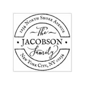 Aangepaste ronde hand geletterd script familienaam rubberstempel (Afrduk)