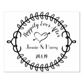 Aangepaste ronde krans bruiloft 	rubberstempel (Afrduk)